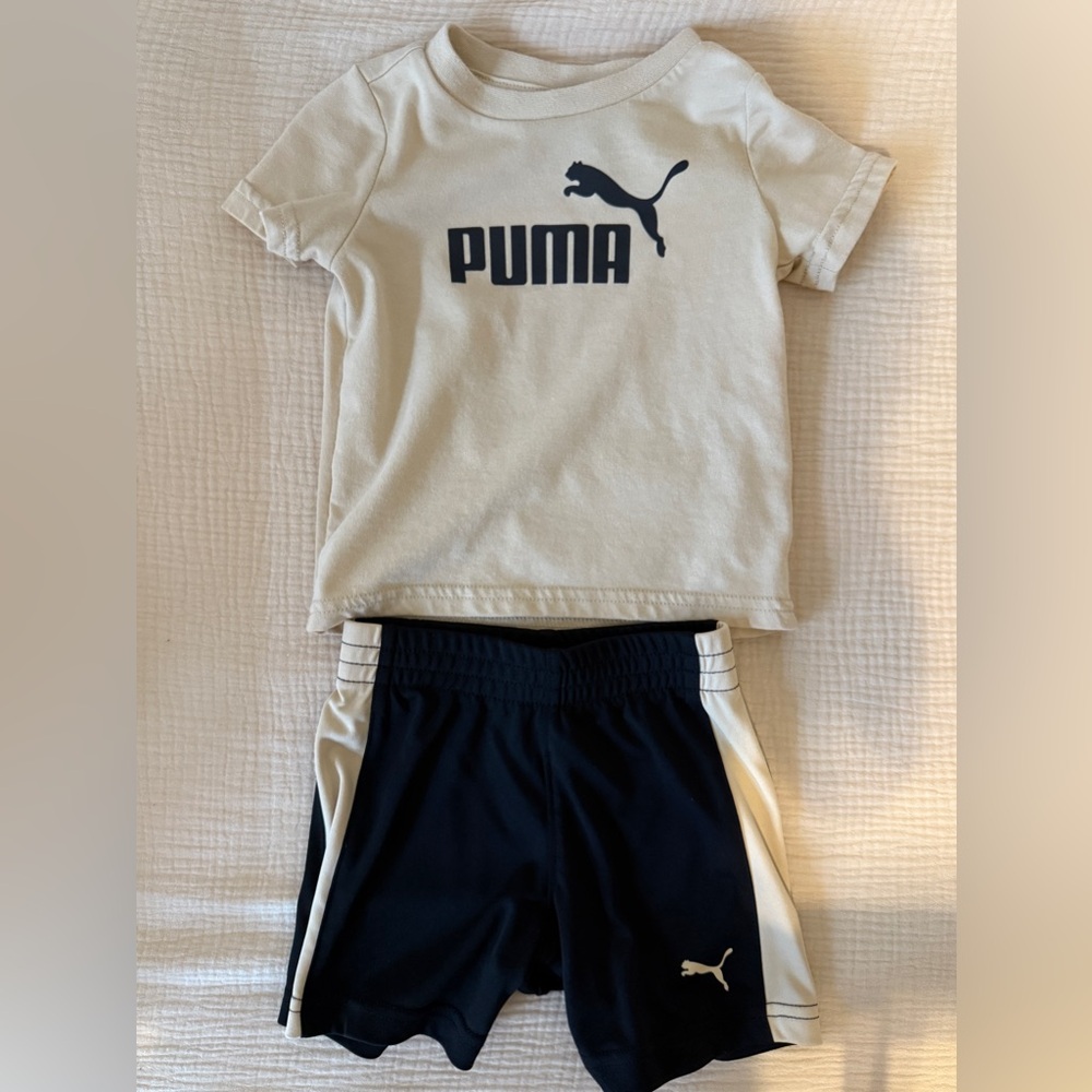 Puma Matching Set Beige and Black, 6-9 months, NWOT